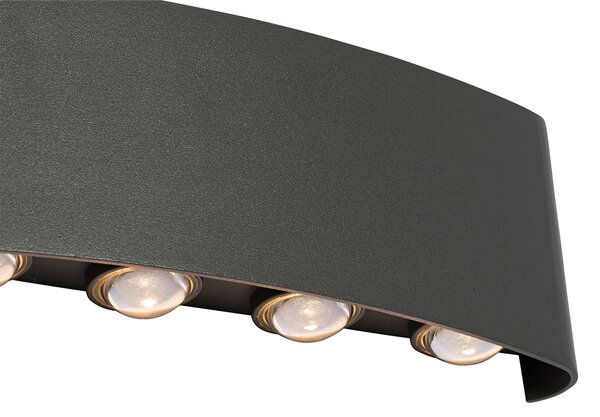 Kültéri fali lámpa sötétszürke LED-del 10-lámpás IP54 - Silly