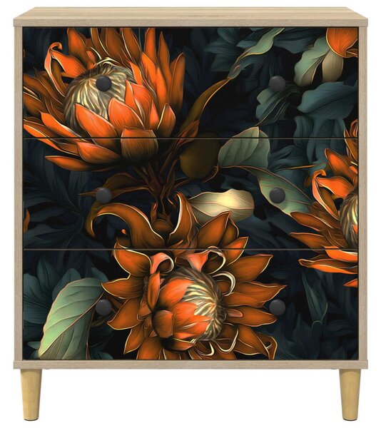 Fiókos szekrény LOCHEM Narancs mintás 66 x 36,5 x 75 cm Sonoma