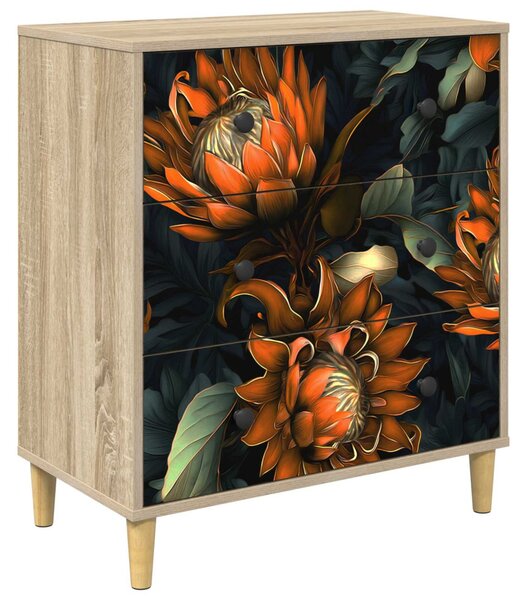 Fiókos szekrény LOCHEM Narancs mintás 66 x 36,5 x 75 cm Sonoma