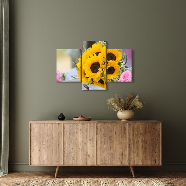 Napraforgós esküvői csokor képe (90x60 cm)