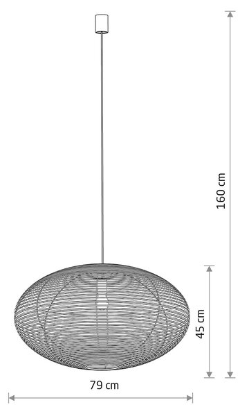 Rattan egyágú függesztett lámpa