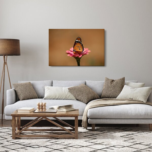 Pillangó képe a virágon (90x60 cm)