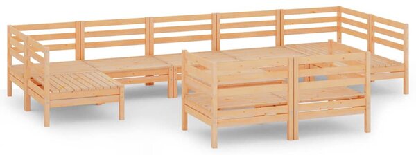 10 részes tömör fenyőfa kerti ülőgarnitúra