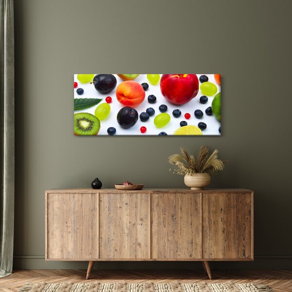 Vízcseppekkel ellátott gyümölcs képe (120x50 cm)