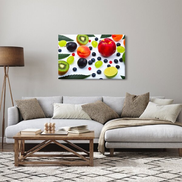 Vízcseppekkel ellátott gyümölcs képe (90x60 cm)
