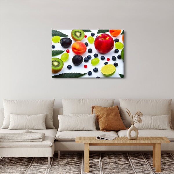 Vízcseppekkel ellátott gyümölcs képe (90x60 cm)