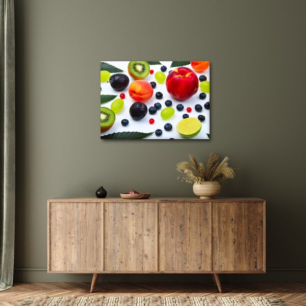 Vízcseppekkel ellátott gyümölcs képe (70x50 cm)