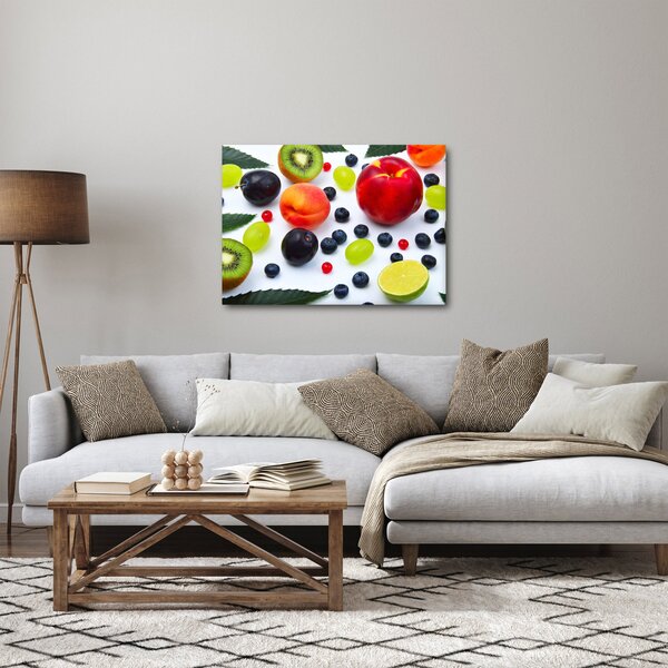 Vízcseppekkel ellátott gyümölcs képe (70x50 cm)