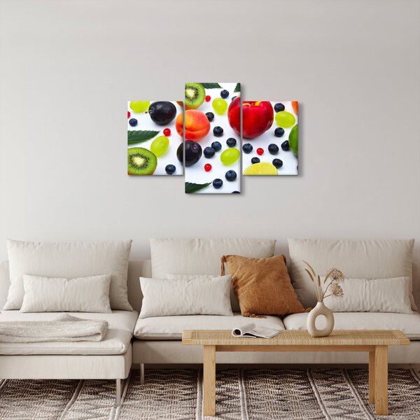 Vízcseppekkel ellátott gyümölcs képe (90x60 cm)