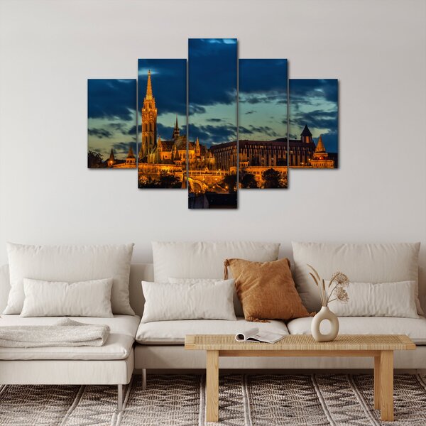Kivilágított épületek képe (150x105 cm)