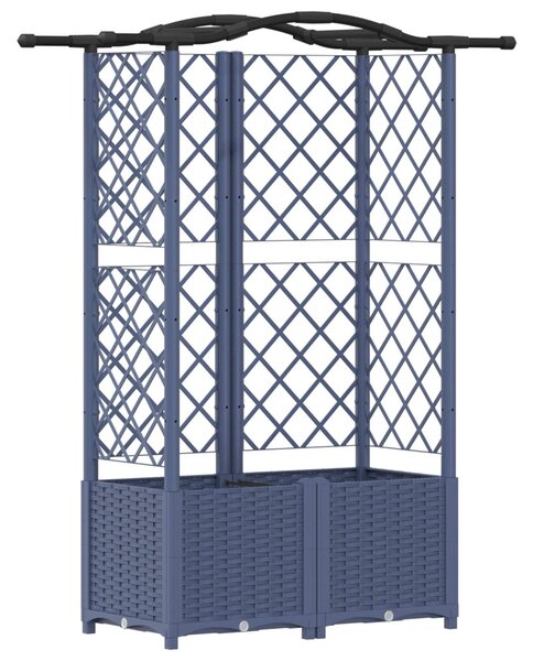 Magasított Ágy Trellis-szel és Tetővel Szürke 122 x 40 x 138 cm