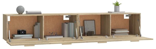 2 db sonoma tölgy színű szerelt fa faliszekrény 100x36,5x35 cm