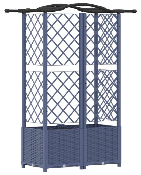 Magasított Ágy Trellis-szel és Tetővel Szürke 122 x 40 x 138 cm