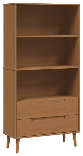 Könyvszekrény MOLDE 85 x 35 x 170,5 cm Tömör Fenyőfa Karamell