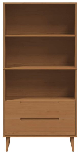 Könyvszekrény MOLDE 85 x 35 x 170,5 cm Tömör Fenyőfa Karamell