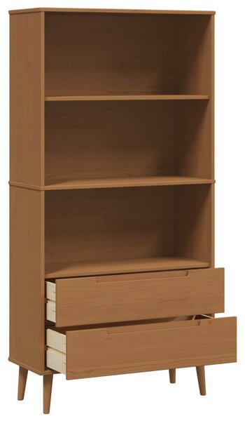 Könyvszekrény MOLDE 85 x 35 x 170,5 cm Tömör Fenyőfa Karamell