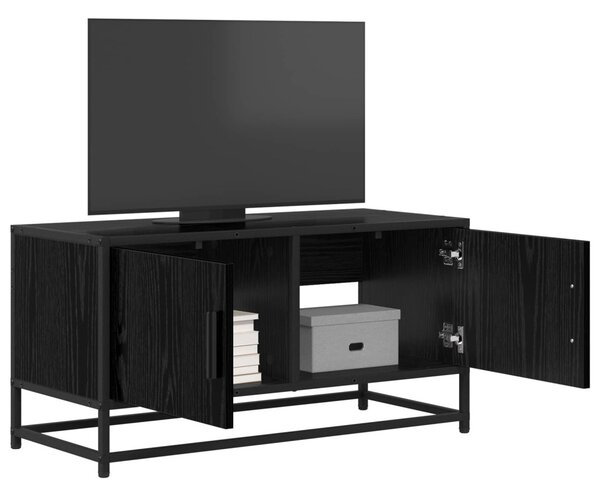 TV szekrény 80 x 34,5 x 40 cm Fekete Tölgy Szerelt Fa
