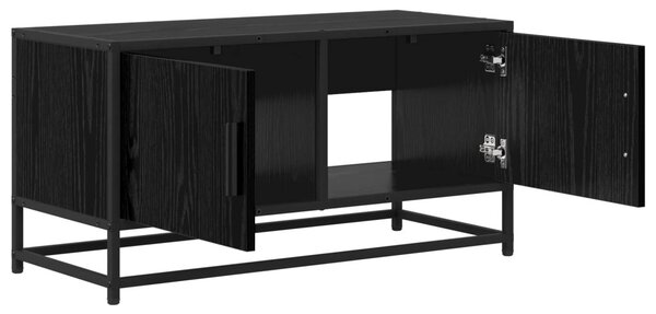 TV szekrény 80 x 34,5 x 40 cm Fekete Tölgy Szerelt Fa