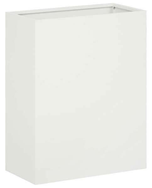 Kerti cserép 2 db Fehér 40 x 20 x 40 cm Hidegen hengerelt acél