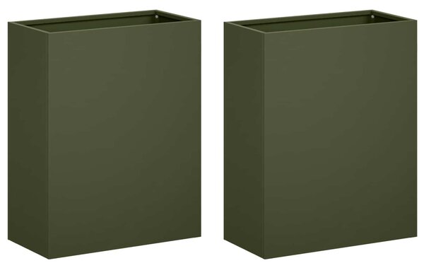 Kerti cserép 2 db Olajzöld 40 x 20 x 40 cm