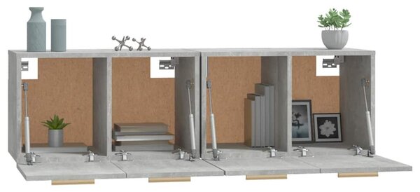 2 db betonszürke szerelt fa faliszekrény 60x36,5x35 cm