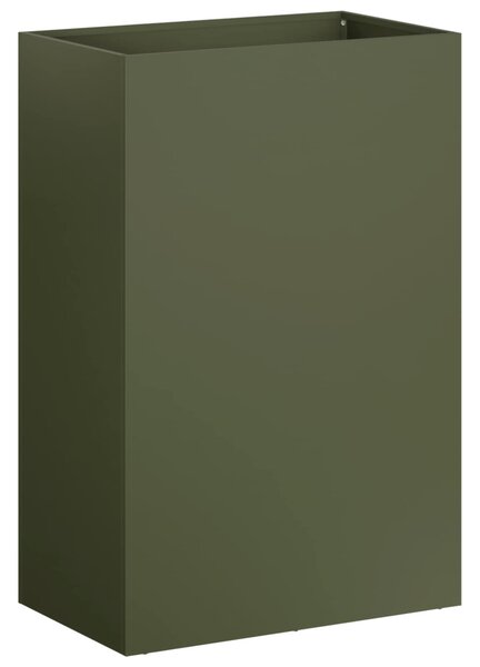 Kerti cserép Olajzöld 40 x 30 x 75 cm Hidegen hengerelt acél