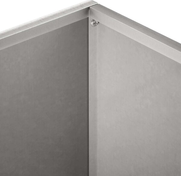 Kerti cserép 2 db Ezüst 60 x 60 x 30 cm Rozsdamentes Acél