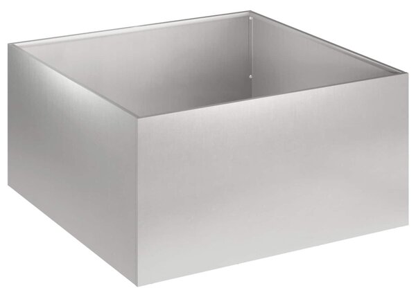 Kerti cserép 2 db Ezüst 60 x 60 x 30 cm Rozsdamentes Acél