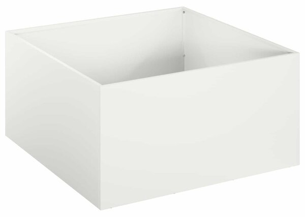 Kerti cserép 2 db Fehér 40 x 40 x 30 cm Hidegen hengerelt acél