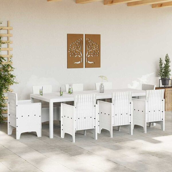 Kerti Asztal Fehér 250 x 100 x 73 cm polirattan
