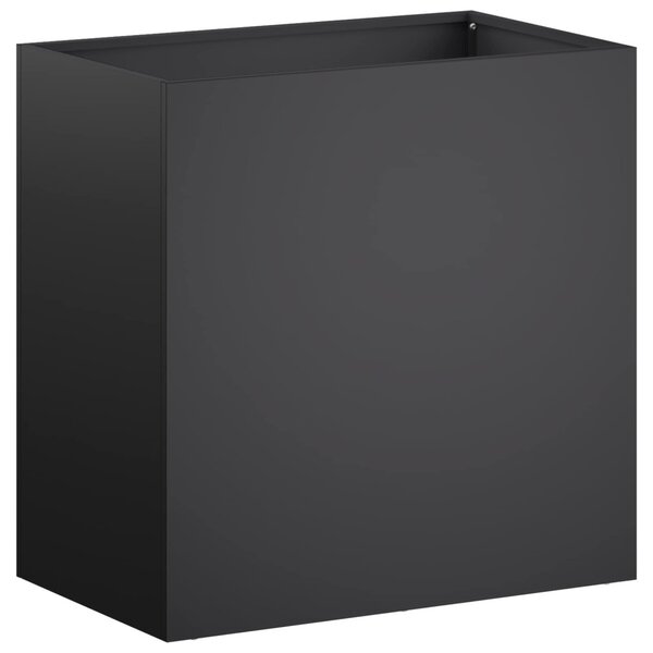 Kerti cserép 2 db Fekete 50 x 30 x 40 cm Hidegen hengerelt acél
