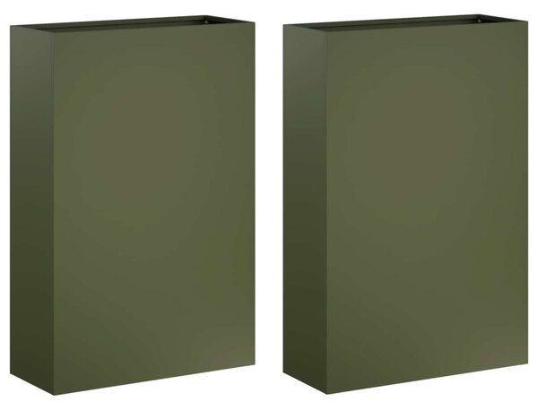 Kerti cserép 2 db Olajzöld 40 x 20 x 75 cm
