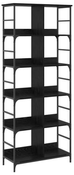 Könyvespolc 4 szintes 78,5 x 33 x 188,5 cm fém PB Fekete tölgy