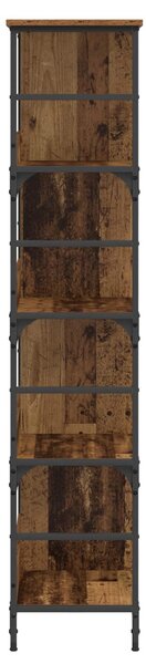 Könyvespolc 4 szintes 78,5 x 33 x 153 cm fém PB Antik fa