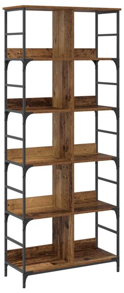 Könyvespolc 4 szintes 78,5 x 33 x 188,5 cm fém PB Antik fa