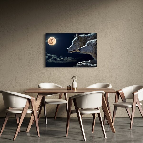 Farkas üvöltés a holdra képe (90x60 cm)