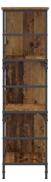 Könyvespolc 4 szintes 78,5 x 33 x 117,5 cm fém PB Antik fa