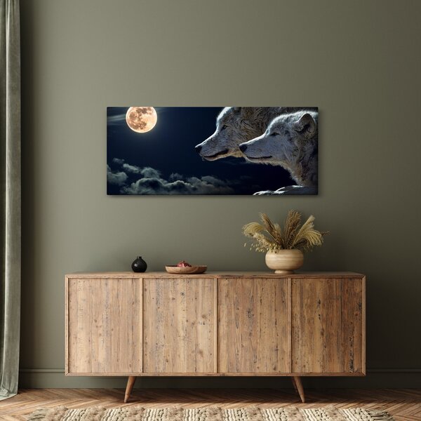 Farkas üvöltés a holdra képe (120x50 cm)