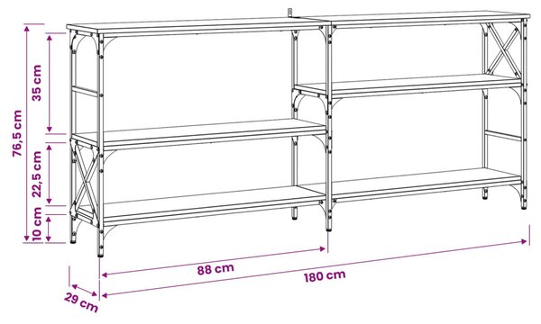 Konzolasztal Antik Fa 180 x 29 x 76,5 cm fém PB