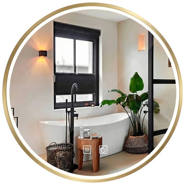 LED Tükör 50cm MMJ BRUSH GOLD