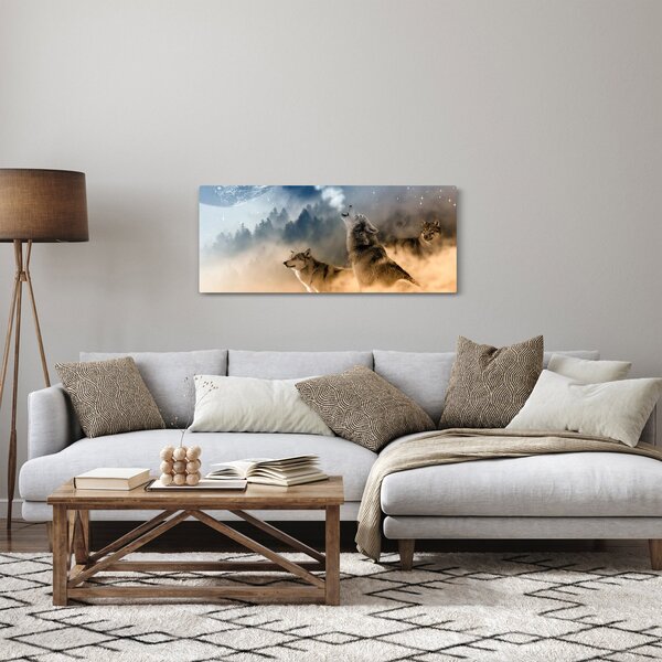 Farkasok üvöltése a holdra képe (120x50 cm)