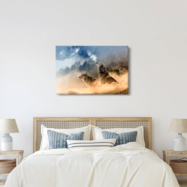Farkasok üvöltése a holdra képe (90x60 cm)
