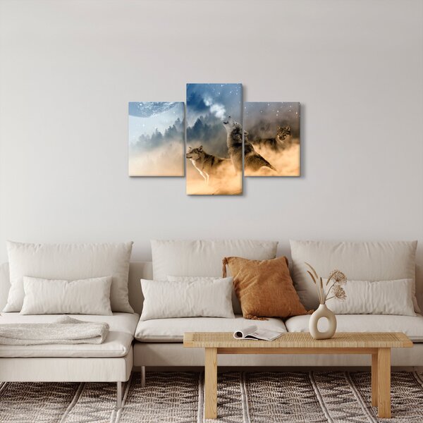 Farkasok üvöltése a holdra képe (90x60 cm)