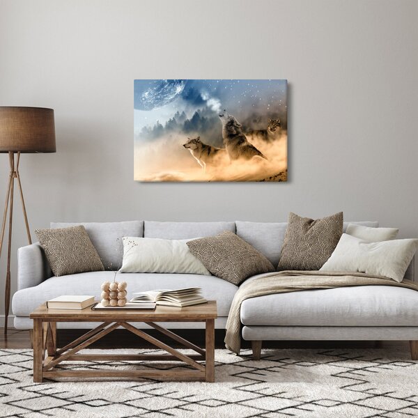 Farkasok üvöltése a holdra képe (90x60 cm)