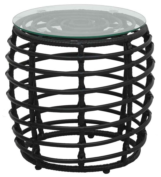 3-darabos fekete polyrattan bisztrószett
