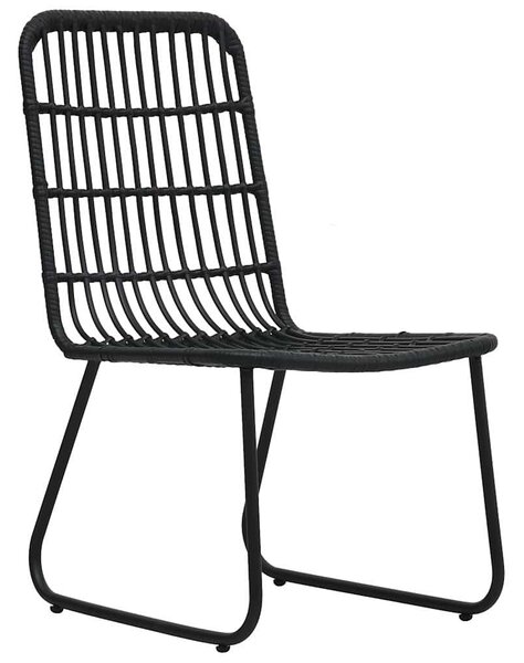 3-darabos fekete polyrattan bisztrószett