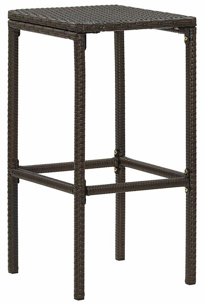 7 részes barna polyrattan kerti bárszett párnákkal
