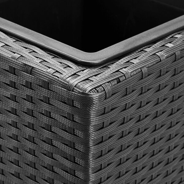 Virágtartó, polyrattan, fekete, 83 x 30
