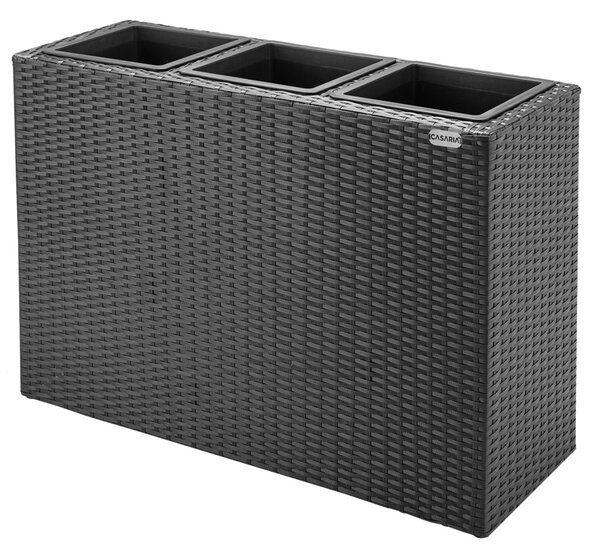Virágtartó, polyrattan, fekete, 83 x 30
