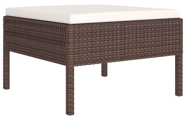 2 részes barna polyrattan kerti bútorszett párnákkal